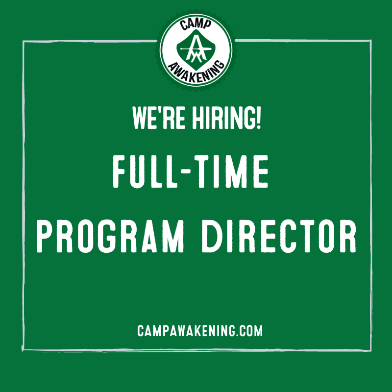 Green square graphic that says We're Hiring Full-time Program Director